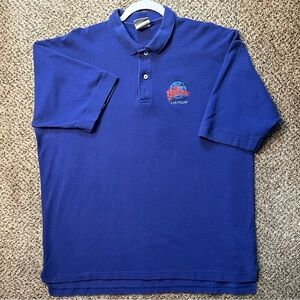 Vintage 1991 Las Vegas planet Hollywood Blue Polo Shirt